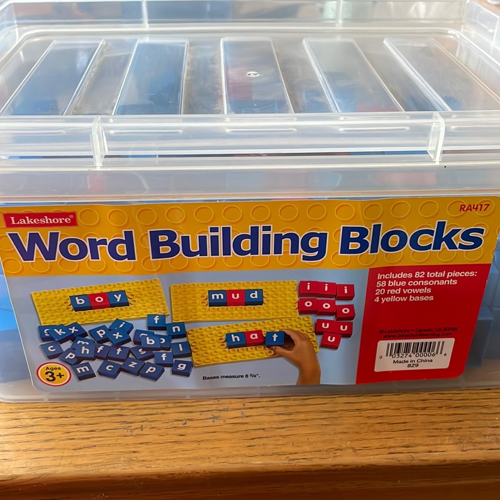 Lakeshore Word Building Blocks - Blue and Yellow Learning Toy